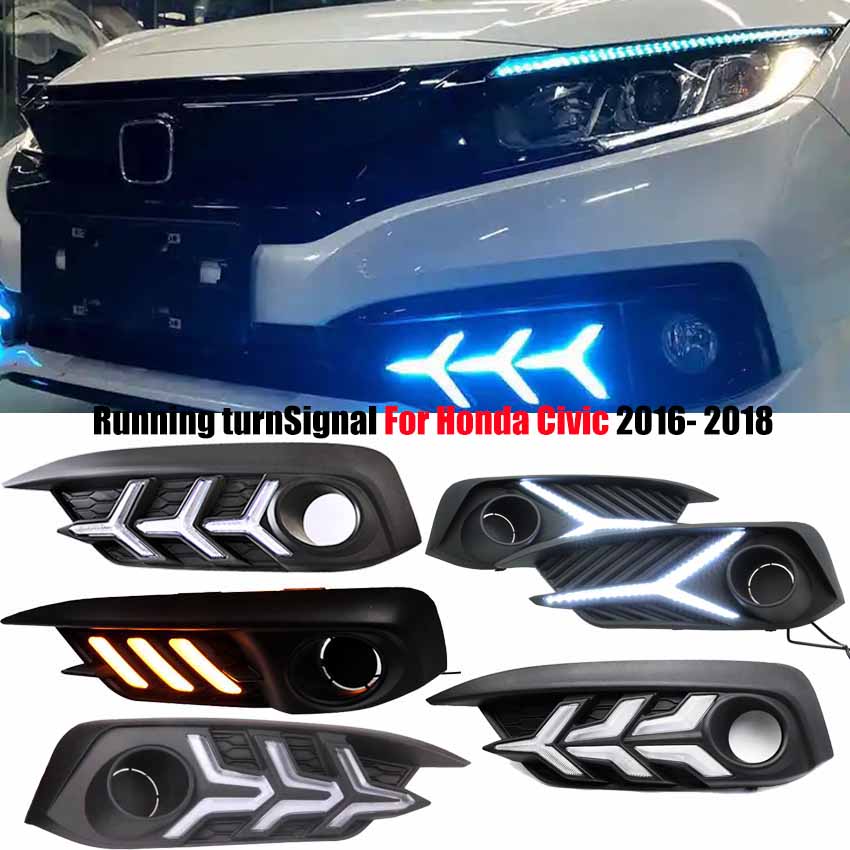 Car Accessories For Road Trip - Auto Led-dagrijverlichting Drl Mistlampen Voor Honda