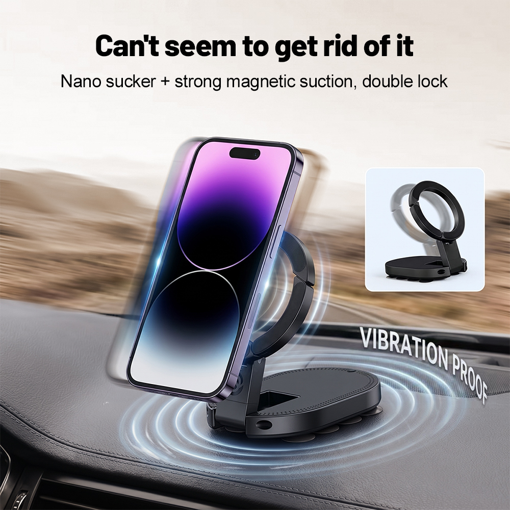 Car Cable Organizer - 360 ° Draaibare 3-in-1 zuignap magnetische