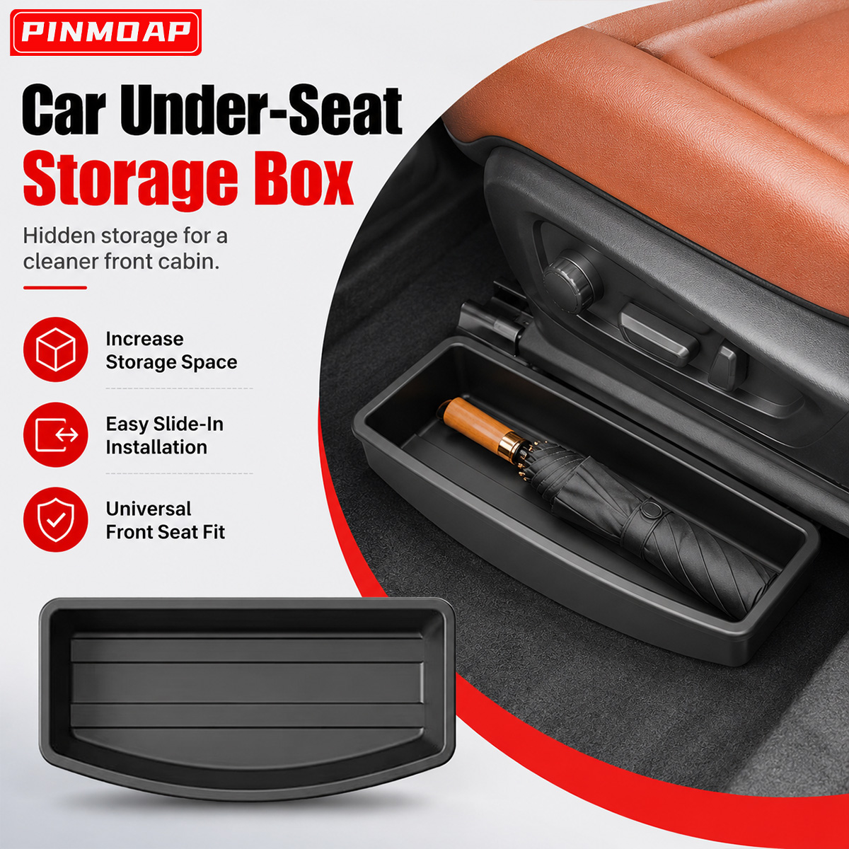 Car Accessories Useful - PINMOAP Auto-opbergbox onder de stoel Universele