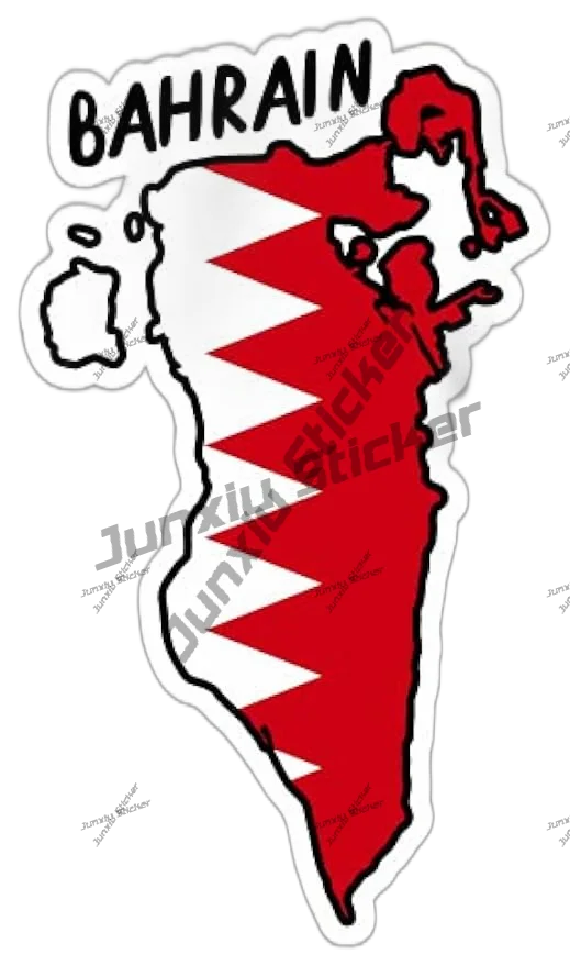 Car Accessories Bahrain - Bahrain Omtrek Met Vlag Vinyl Sticker