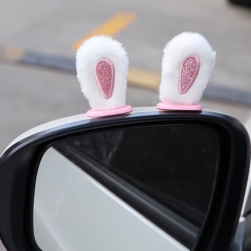 Car Accessories Useful - 1 paar pluche konijnenoren auto-achteruitkijkspiegel ornament,
